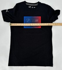 Puma T-Shirt Mens Small BMW M Motorsport Box Logo Tee Black MMS Racing Retro Y2K
