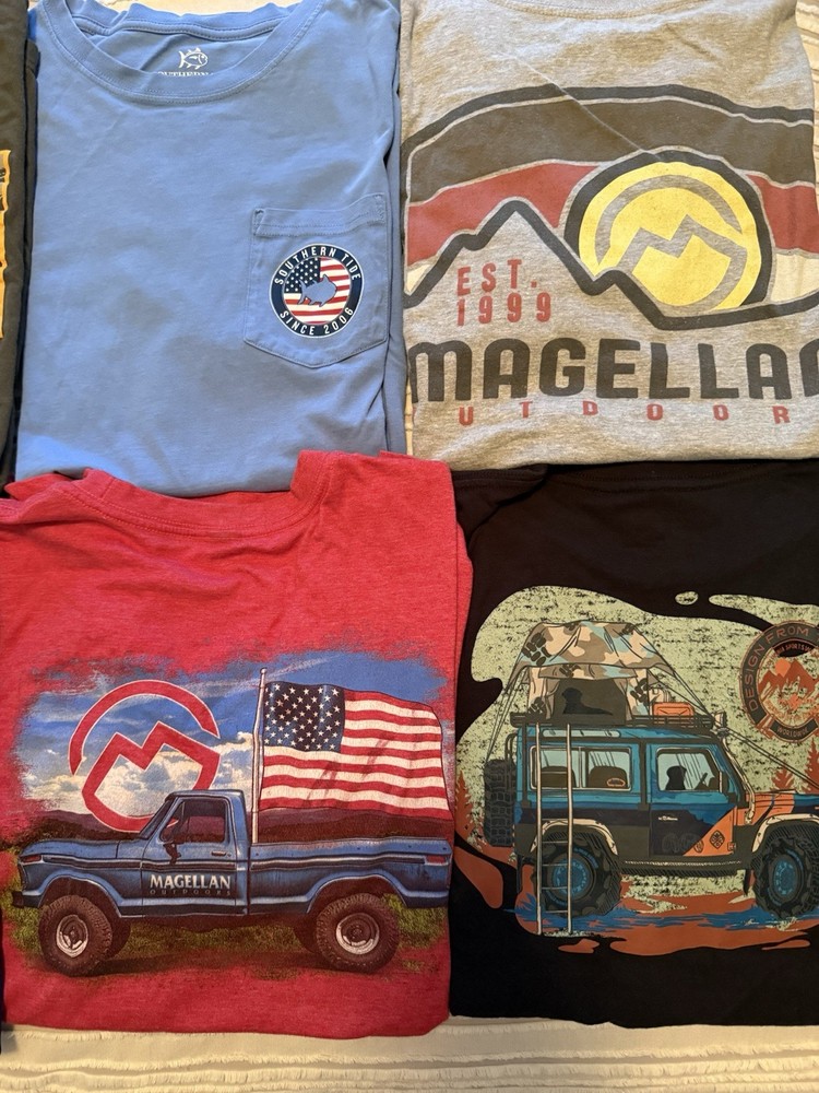 Columbia Southern Tide Magellan Polo Men’s Graphic T-Shirt Lot, Assorted Colors