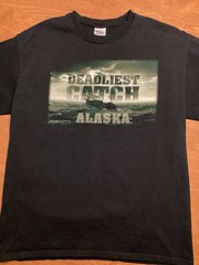 Vintage Y2K Deadliest Catch Alaska Shirt Size L Black Discovery Channel
