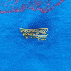 VS 32 Maulers Plane Tee Shirt Size XXL Blue 1994 Graphics Single Stitch Vintage