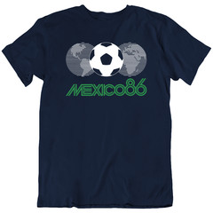 Mexico 86 Football World Soccer Sports 1986 Retro T-Shirt Tee Gift New