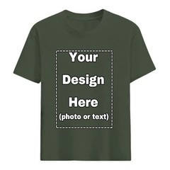 Print Your Photo Text Logo Custom DIY Cotton Tee Personalized Unisex Soft Top