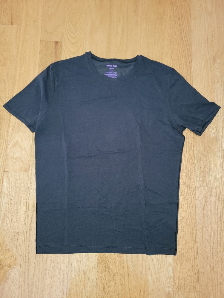 Tommy John Men’s Cool Cotton Crew-Neck T Shirt Black Choose Size