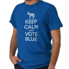 Keep Calm Vote Blue Democrat Political Donkey Left Wing Classic T Shirt Tee