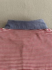 Uniqlo x Michael Bastian Polo Shirt Mens XL Red Striped Chambray Button Down