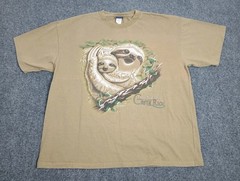 Vintage Three Toad Sloth T Shirt Mens Size XL Costa Rica Baby Short Sleeve 90s