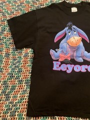 Vintage Eeyore Black TShirt Sz XL (23in W X 30in L) M&O KNITS HEAVYWEIGHT Disney