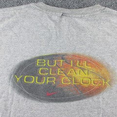 VINTAGE Nike Shirt Mens XL? Gray Clean Your Clock Basketball Graphic Logo 90s