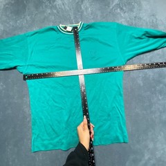 Vintage Rush Fashion Shirt Men Small Green Cotton Ribbed Collar Embroidered Logo