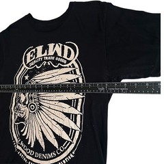 Elwood Denim Skull Headdress Graphic Tee Black Streetwear Skate Shirt Mens M