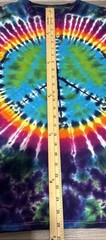 Tie Dye Peace Sign Hanes BEEFY-T Large Hippie Unisex