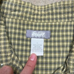 Vintage Utility Y2k Yellow plaid button up shirt large