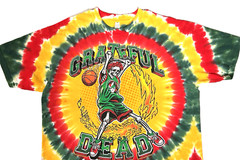 Grateful Dead Dunker Front/Back Graphic Grn/Red/Yellow Tie Dye T-Shirt Large New