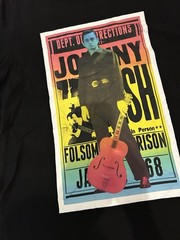 Johnny Cash T Shirt Colorful Folsom Prison Blues Music Tee Women’s Large