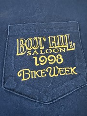 1998 VTG Boot Hill Saloon Bike Week Cut Off T Shirt Black
