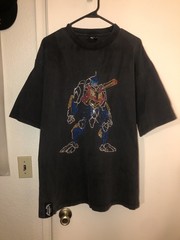 VTG Y2K IV Fatherz Gundam Style Mech Rhinestone Stud Embellished T-Shirt XL RARE