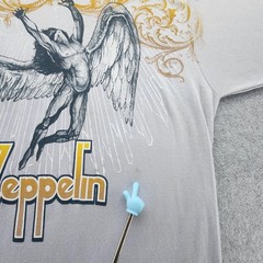 Led Zeppelin Shirt Mens Medium Gray Bay Island Sportswear Angel Graphic Tee Rock