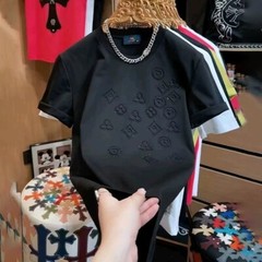 New Fashion Men Trendy Drill Rhinestone Diamond Summer Streetwear Luxury T-Shirt