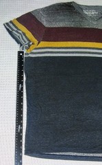 American Eagle Tee XXL Navy Maroon Grey Yellow Stripes Athletic Fit Y2K Preppy