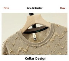 Men Luxury Fashion Trendy Diamond Ripped Hole Casual Summer Streetwear T-Shirt