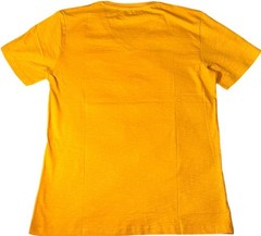 Mustard Yellow V-Neck T-Shirt Graphic Print Modern Everyday Wear- Size- L