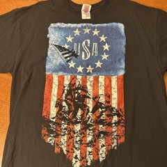 Vintage Bayside USA T Shirt Men’s Size XL Black Y2K America