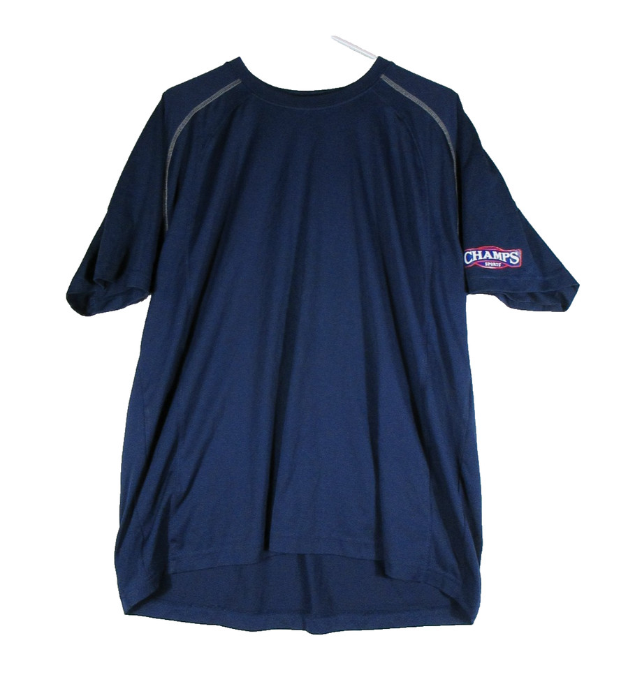 CSG Champs Sports Gear Mens Basic T-Shirt Crew Neck Short Sleeve Size L Blue