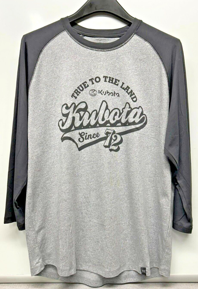 Kubota long sleeve “True to the Land” gray T-shirt size XXL part# KBT042.GRY-2X