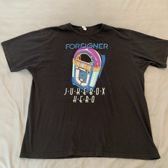 Foreigner Juke Box Hero Black Tee Shirt Men’s 2X Classic Rock n Roll Music!
