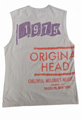 ZARA Men’s Sleeveless Graphic T-Shirt Tank Top Size L Gray DNWR 1975 Retro Print