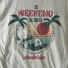 Chubbies T Shirt Men’s 2XL White Retro Surf Sunset NWOT