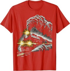 Steam Engine Train Vintage Locomotive Conductor Men Boys T-Shirt