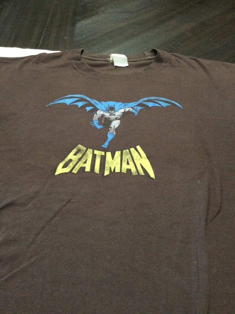 DC Comics Originals Batman Shirt XL Dark Brown Official VTG