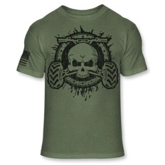 ATV T Shirt – All Terrain Vehicle Quad Skull USA Flag Athletic T-Shirt – A131