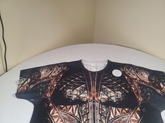 Aquaman Shirt Mens Large Black Full Wrap AOP 2-Sided Marvel Comics Movie Promo