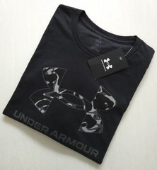 Under Armour Men’s Black Graphic Print T-shirt Big Logo Short Sleeve Crew Neck L