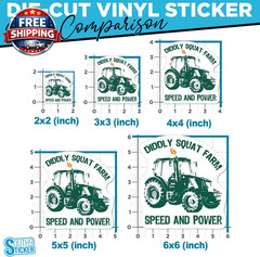 (3Pcs) Diddly Squat Farm Speed and Power Stickers Bumper Sticker Tractor Farming