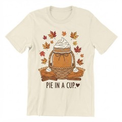 Pie In A Cup Cute Pumpkin Spice Autumn Thanksgiving Dessert T-shirt