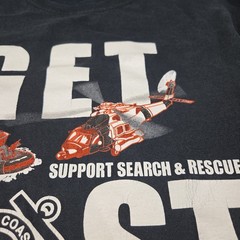 Vtg United States Coast Guard Search & Rescue MV Sport Shirt L Get Lost Support