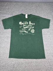 Master Bait And Tackle Shirt Mens L Green Funny Fishing Outdoor