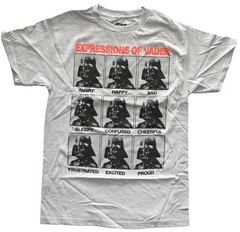 Star Wars Darth Vader Expressions Grey Heather Men’s Graphic T-Shirt New
