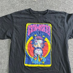 Rick and Morty T-Shirt Mens Size L Black Cotton Adult Swim Graphic Print Tee