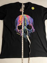 Sols Bartex Melting Skull Amsterdam Neon Glow Black T Shirt Size Large