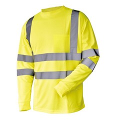 Hi Vis Safety T Shirt Size L Lime ANSI Class 3 Reflective Short Sleeve
