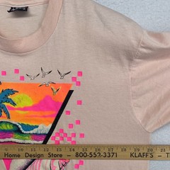 KEY WEST Shirt Adult L Florida Beach 80s Single Stitch Cotton Blend Pink USA VTG