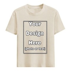 Print Your Photo Text Logo Custom DIY Cotton Tee Personalized Unisex Soft Top