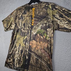 Mossy Oak Camo Shirt Large Brown Green Outdoor Hunting Fishing Casual Polyester