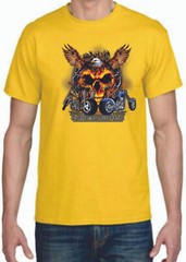 Adult DryBlend® T-Shirt – ( EAGLE SKULL RIDES – BIKER / CHOPPER)