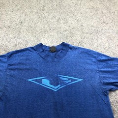 Vintage 1980s Shirt Mens Medium Blue Motivational Slogan I Do More Too