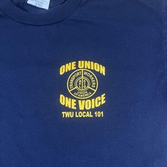 Vintage Brooklyn Transport Union Shirt Mens XL Blue TWU Local 101 Graphic USA